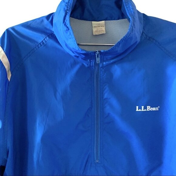 L.L BEAN WINDBREAKER BLUE JACKET VINTAGE COAT LIGHTWEIGHT UNISEX WOMEN  MEDIUM - Picture 6 of 8